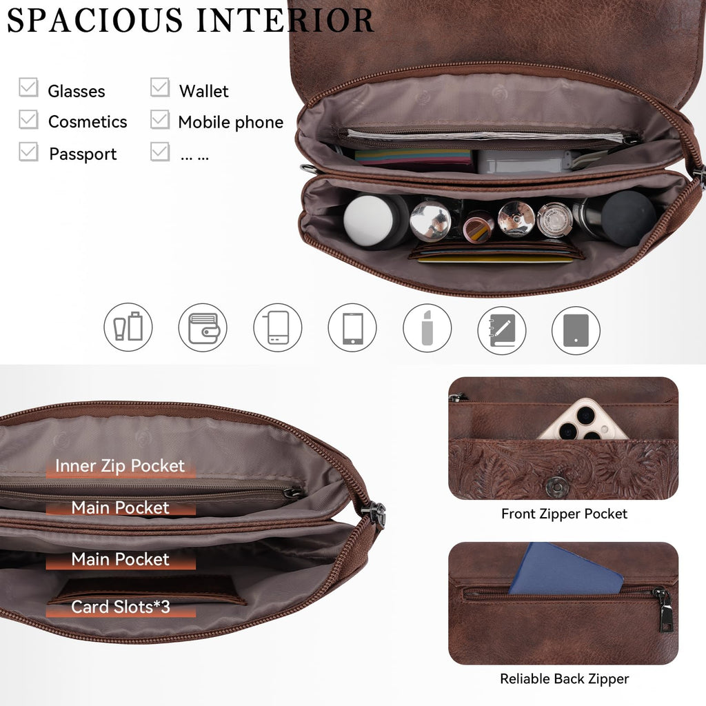 Small Vegan Leather Crossbody Bag with Adjustable Strap L92831
