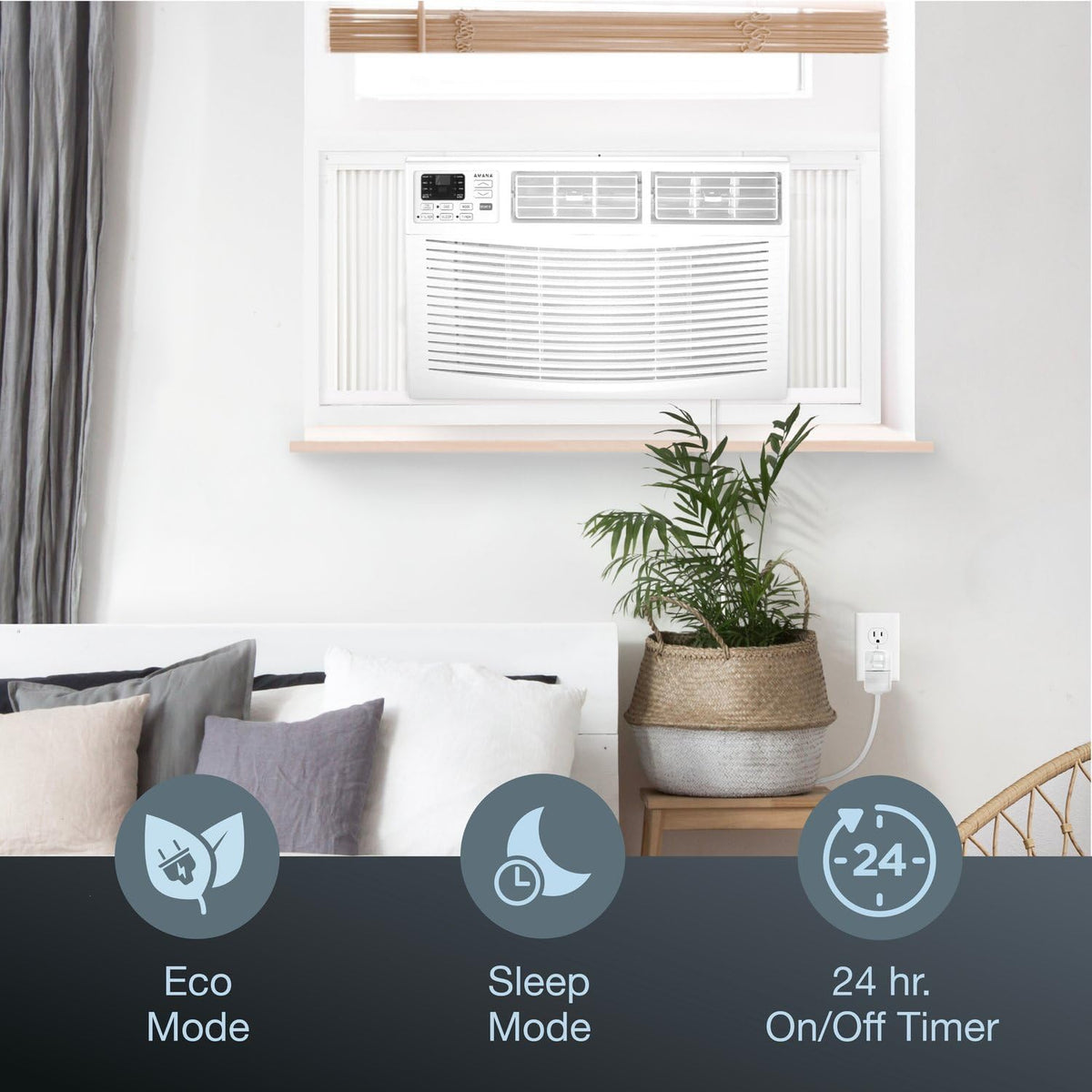 10,000 BTU White Window Air Conditioner D7595