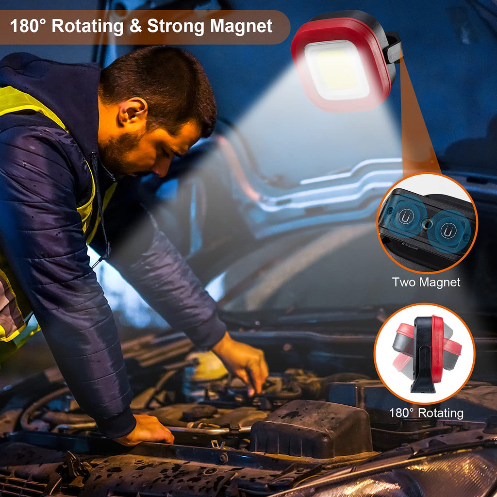 Magnetic Work Light, 42 LEDs 1000 Lumens Rechargeable Portable Inspection Light (2 PCS) B87479