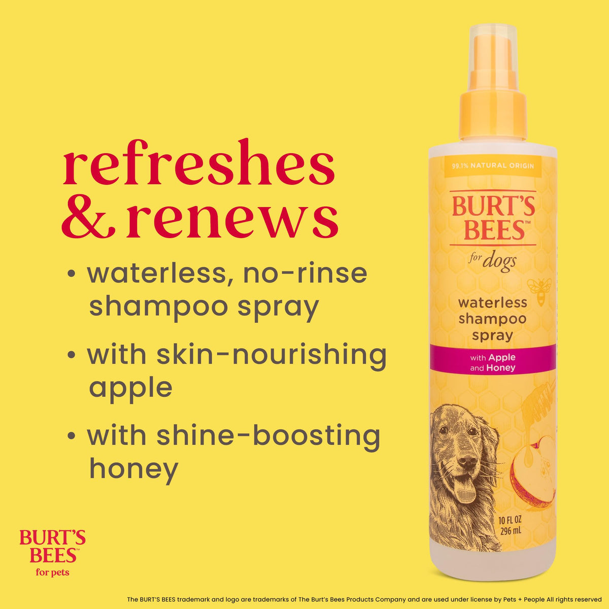 Waterless Shampoo Spray with Apple & Honey, 10 Fl Oz W3067