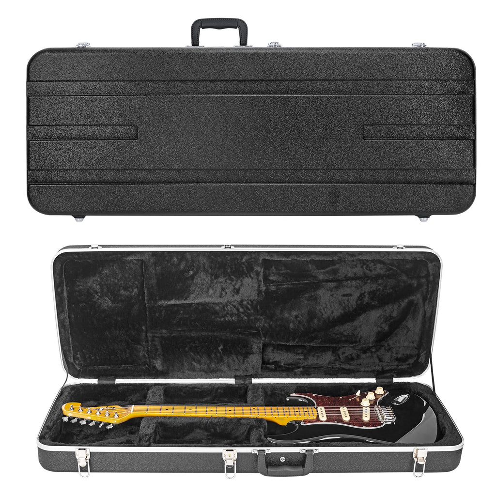 ABS Electric Guitar Hard Case 1.1 Inch Foam Plush Interior Black W53888