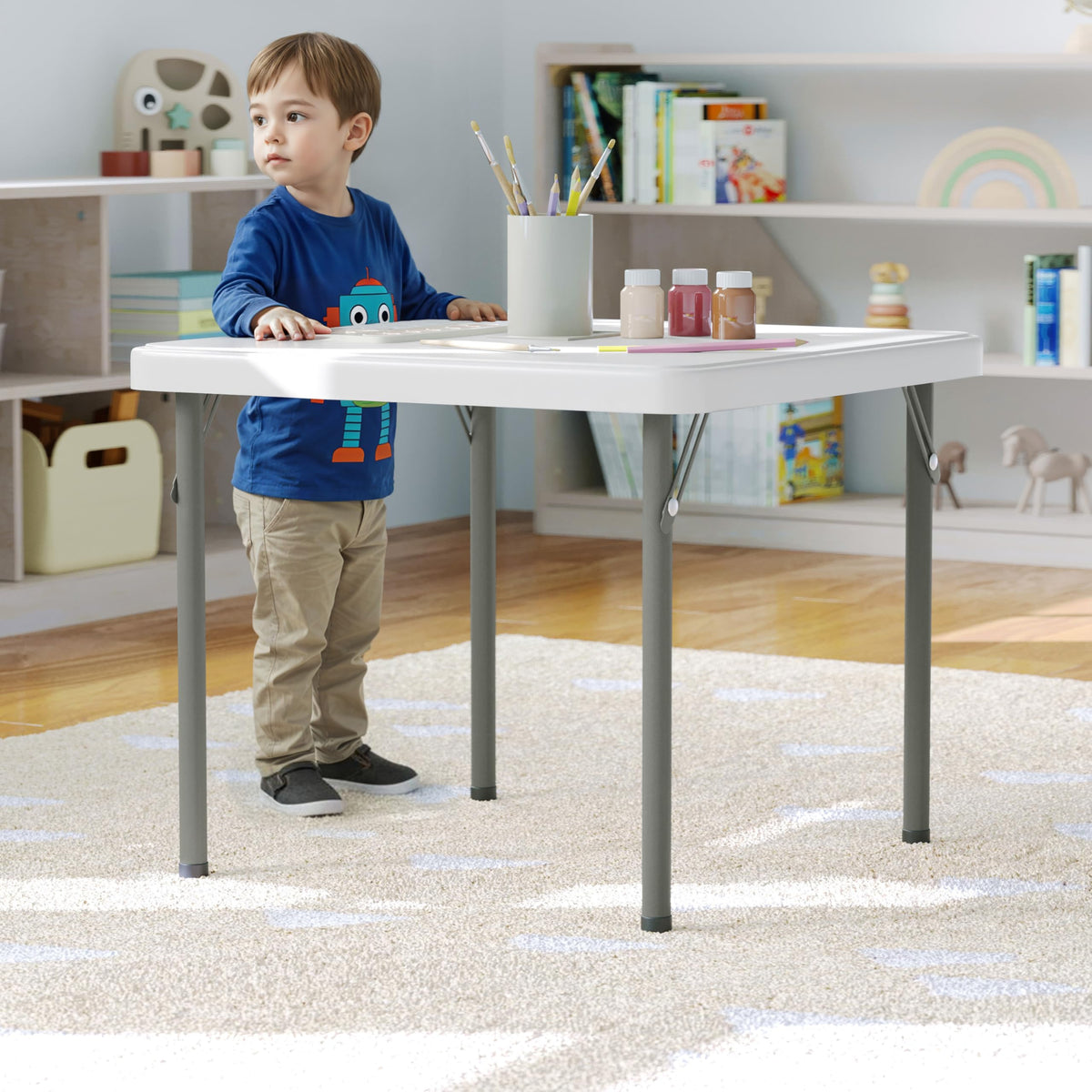 Kids 24x24 in Plastic Locking Folding Table W2271
