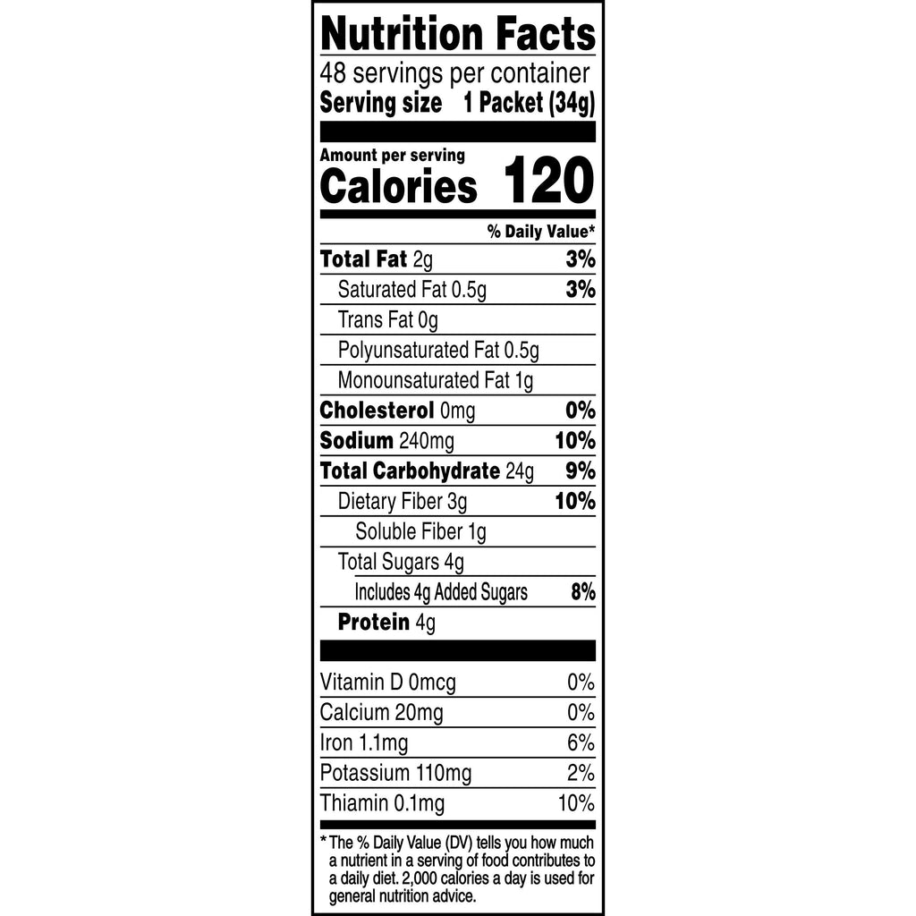 Instant Oatmeal Lower Sugar Maple Brown Sugar 1.19 Ounce Pack of 48 J99672