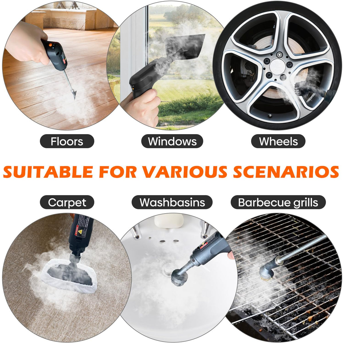 Portable Handheld Steam Cleaner with 16 Accessories X857066