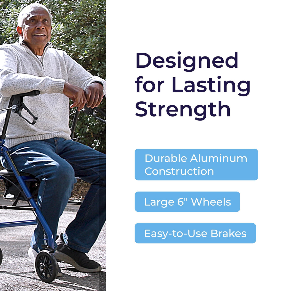 Blue Aluminum Rollator Walker Y406845