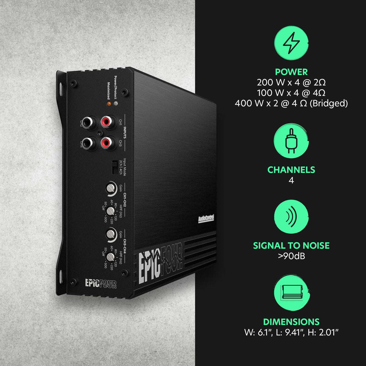4-Channel Car Audio Amplifier 800W Class D D516614