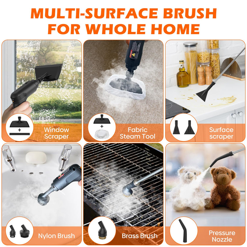 Portable Handheld Steam Cleaner with 16 Accessories X857066