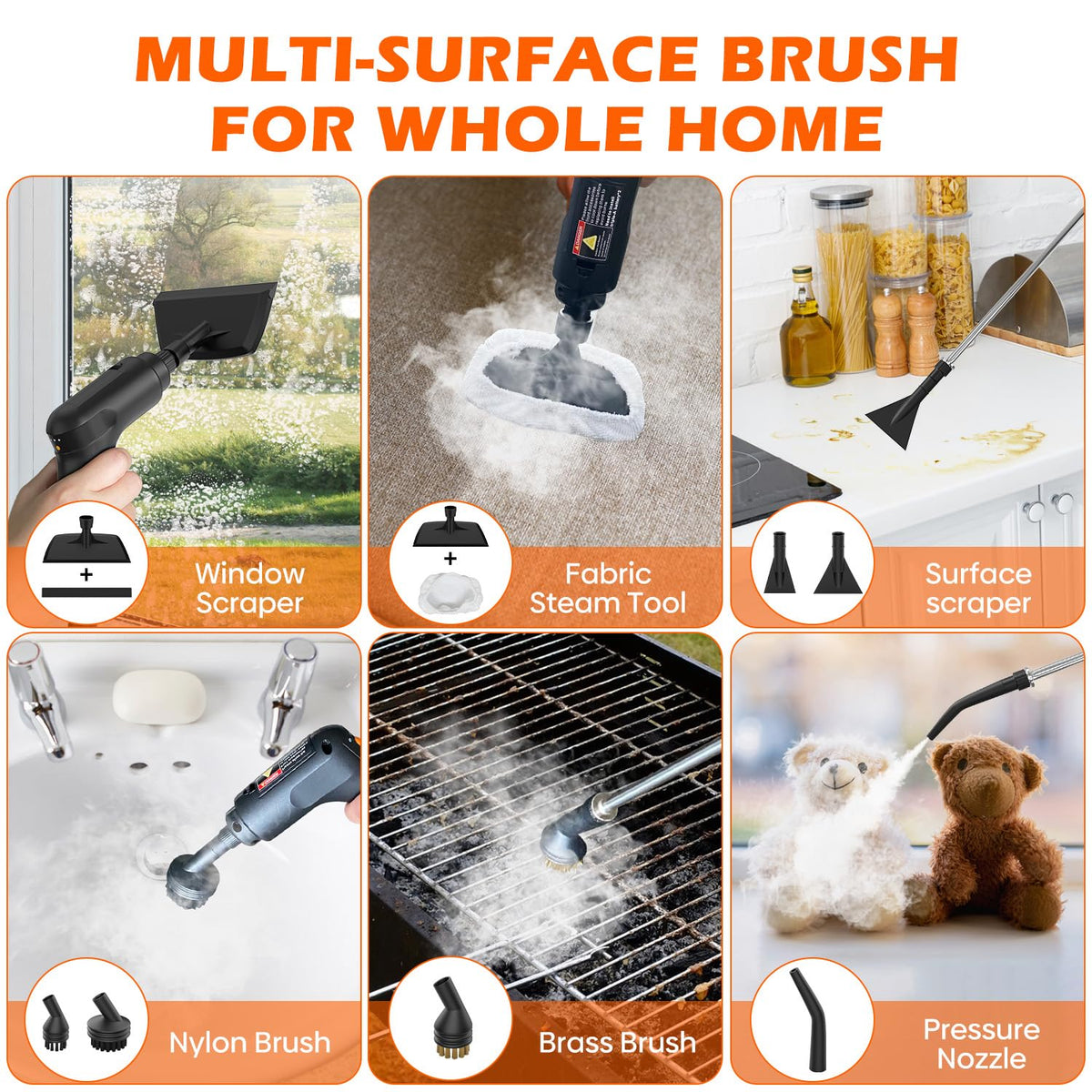 Portable Handheld Steam Cleaner with 16 Accessories X857066