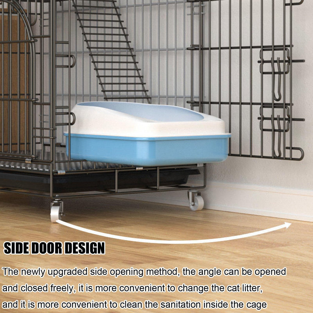 Collapsible Metal Wire Cat Cage with Wheels Q322