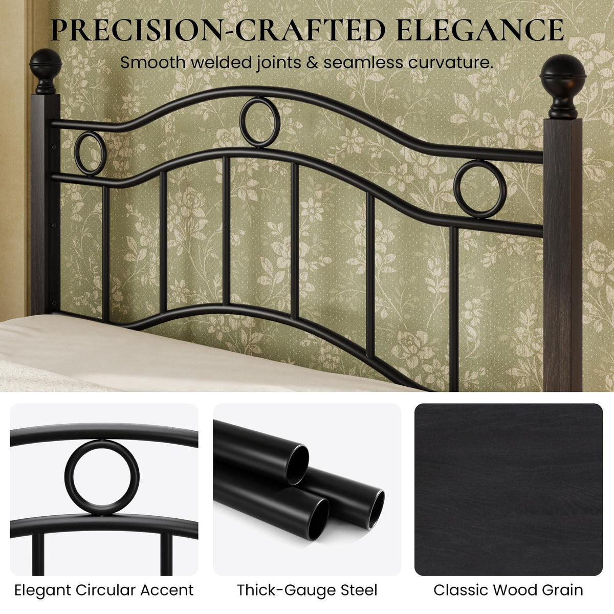 Full Size Black Metal Bed Frame Q199014