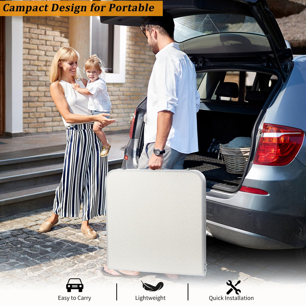 Folding Portable Camping Table White O6019