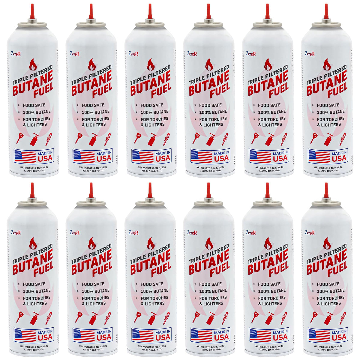 Butane Fuel Refill 10.67 fl oz 12 Cans O4374