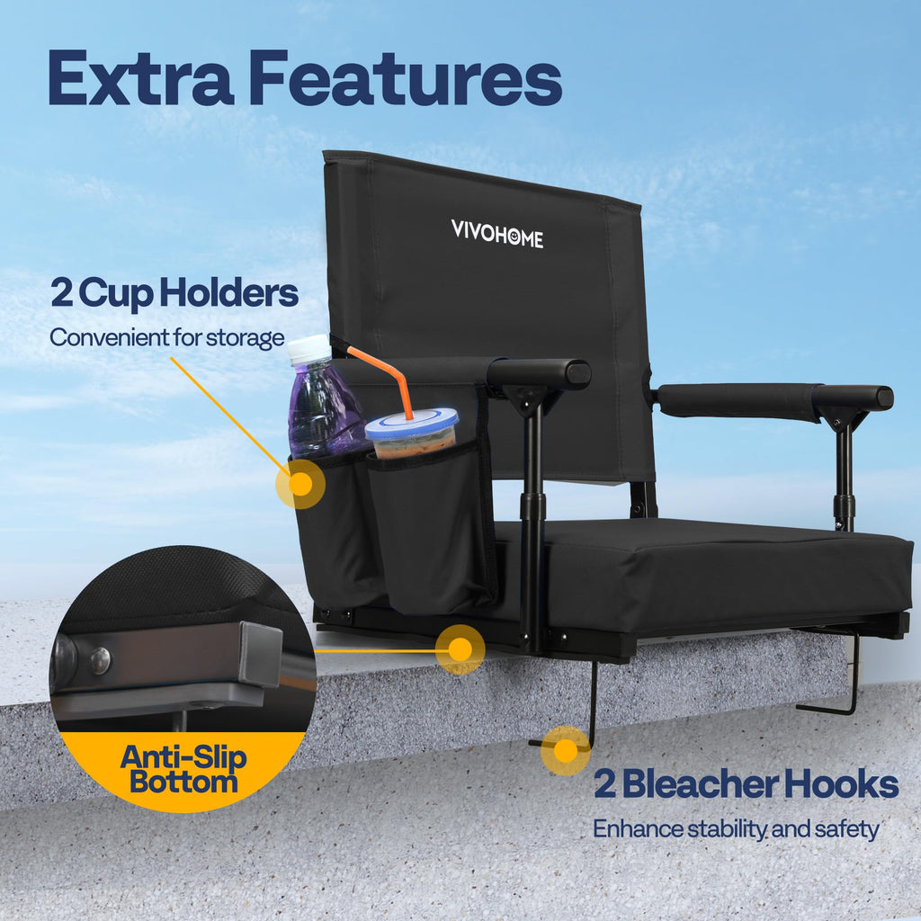 Stadium Seat with Back Support and 2.8" Cushion V810477