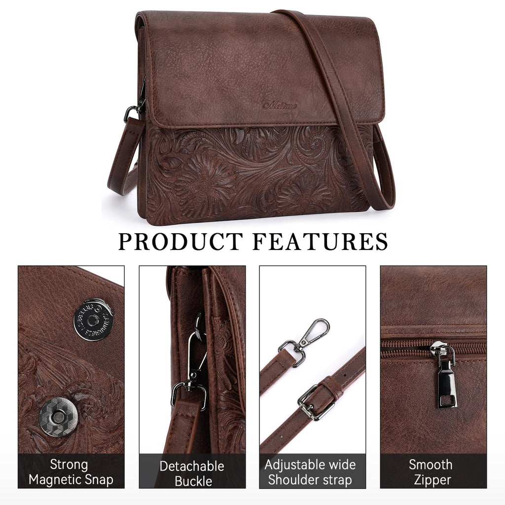 Small Vegan Leather Crossbody Bag with Adjustable Strap L92831