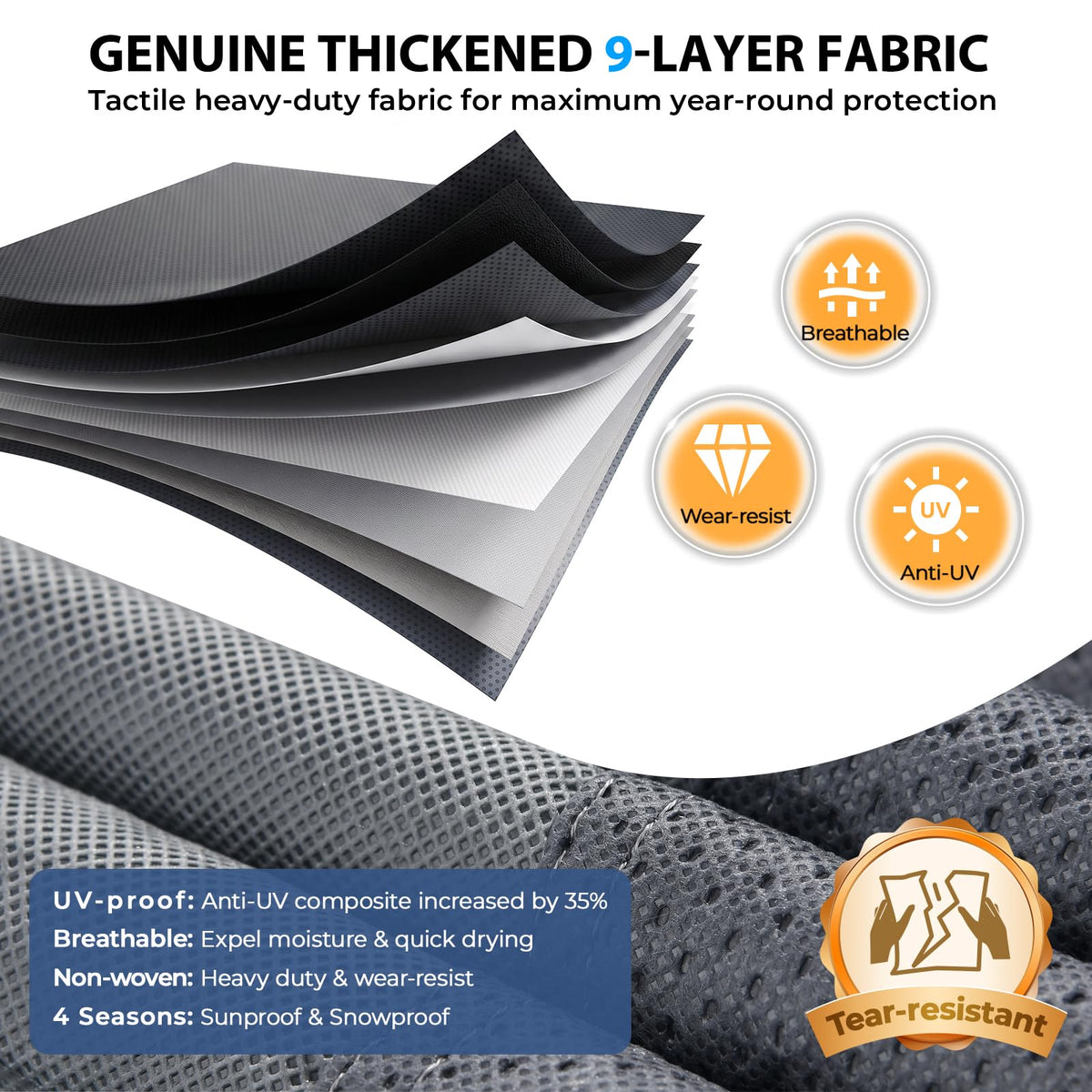 9-Layer Heavy Duty Waterproof Travel Trailer RV Cover M980309