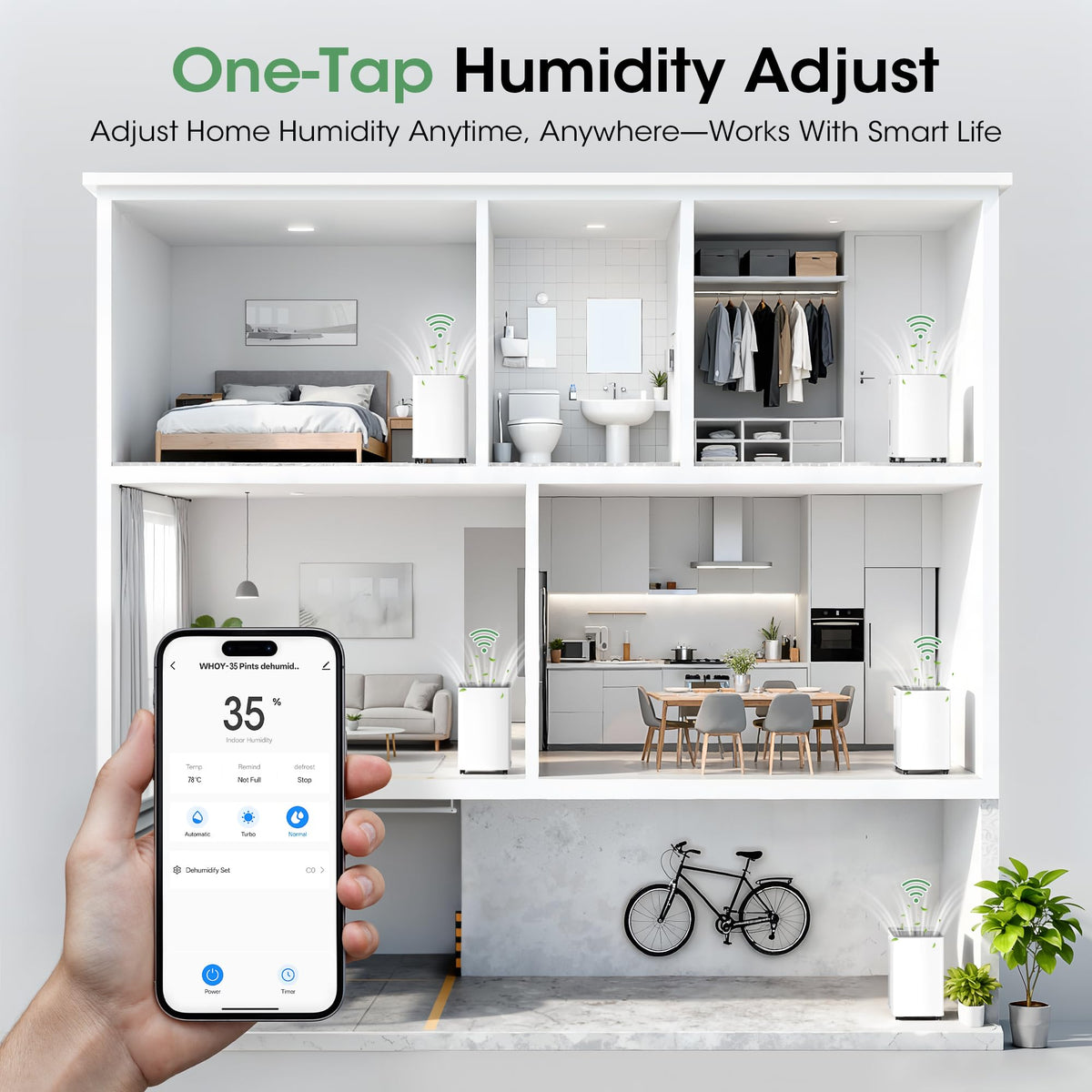2500 sq.ft 35 Pint Dehumidifier with Drain Hose Y967