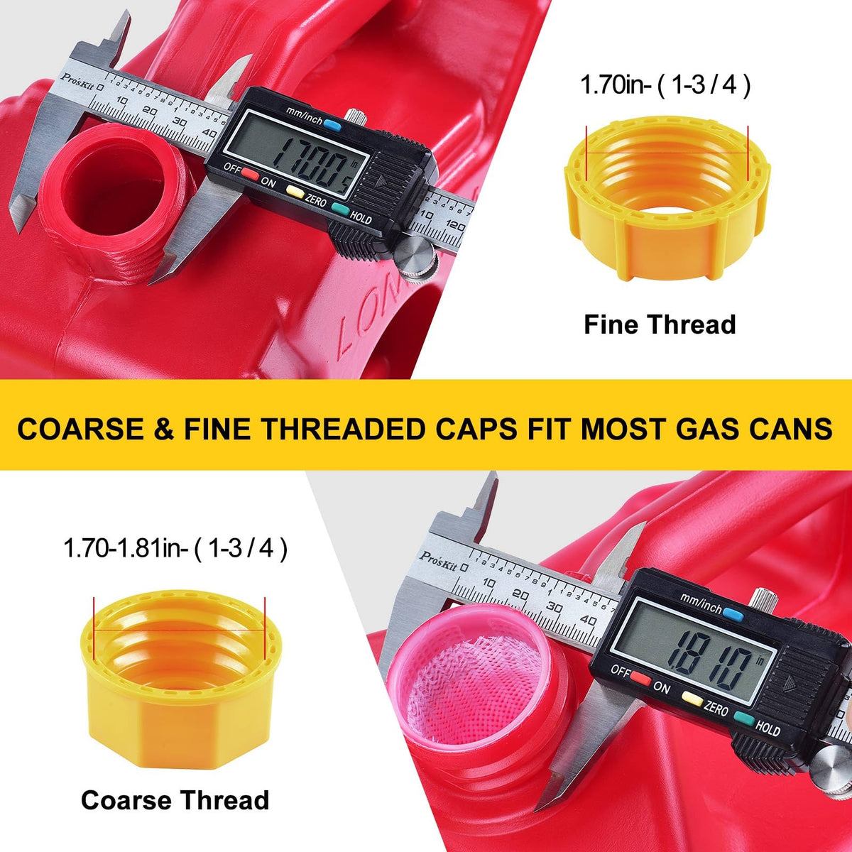 Gas Can Spout Replacement Kits 3 Pack Yellow U514