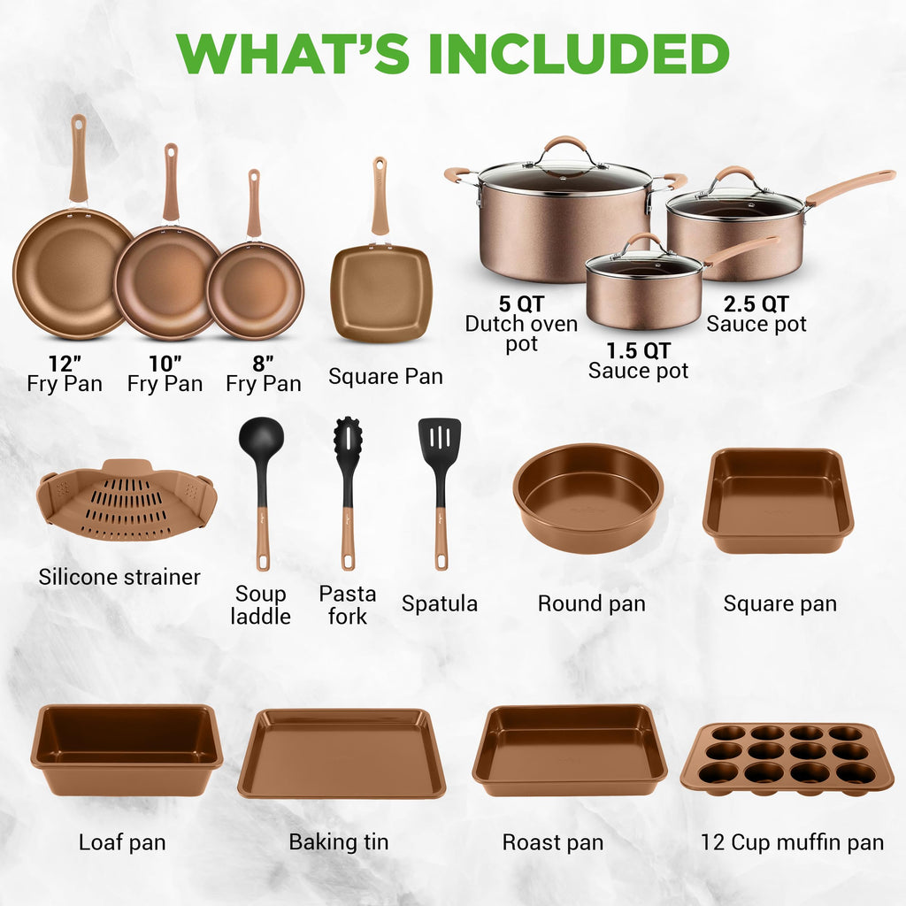 20-Piece Non Stick Induction Cookware Set K4459