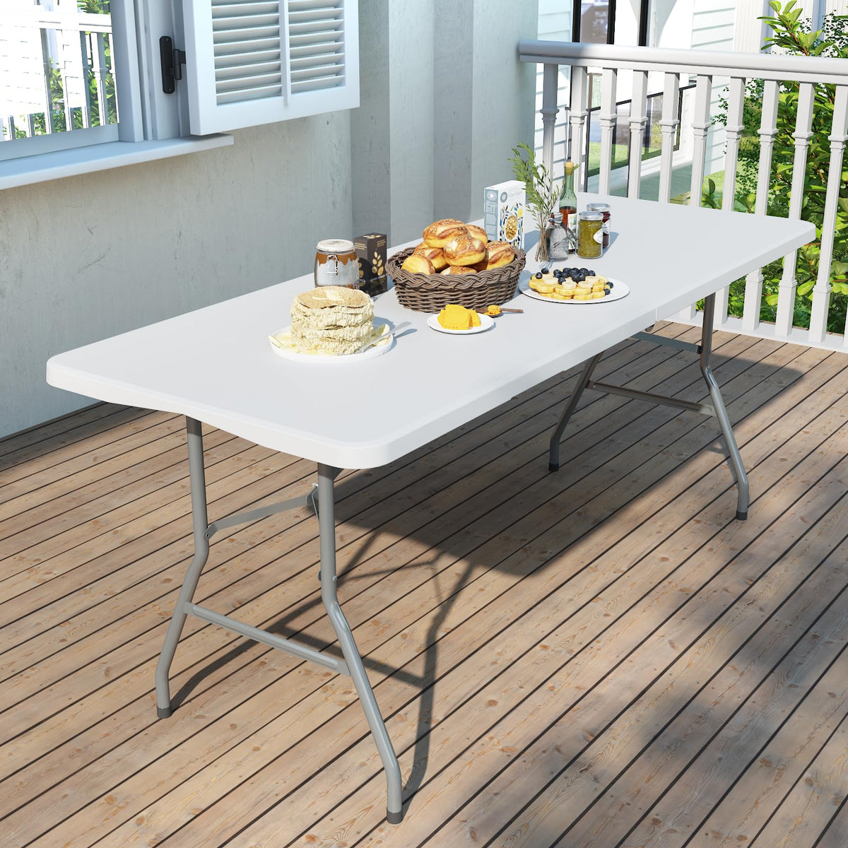 6FT White Folding Table I4265