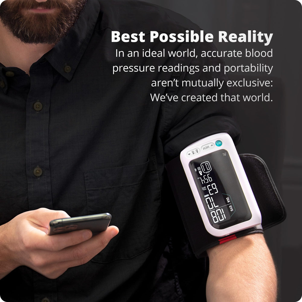 Bluetooth Blood Pressure Monitor with Upper Arm Cuff T743094