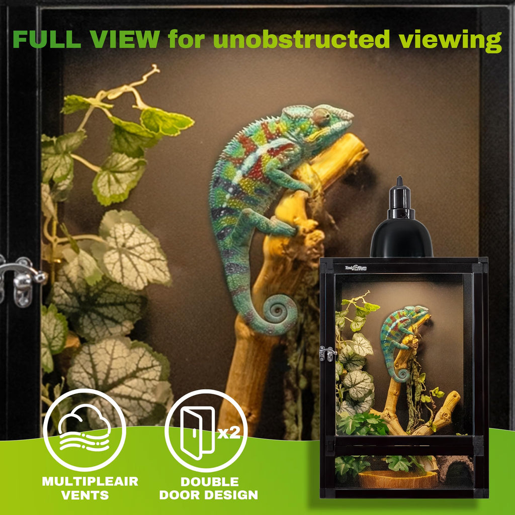 18"x18"x36" Aluminum Reptile Enclosure with Screen & Acrylic Doors M160