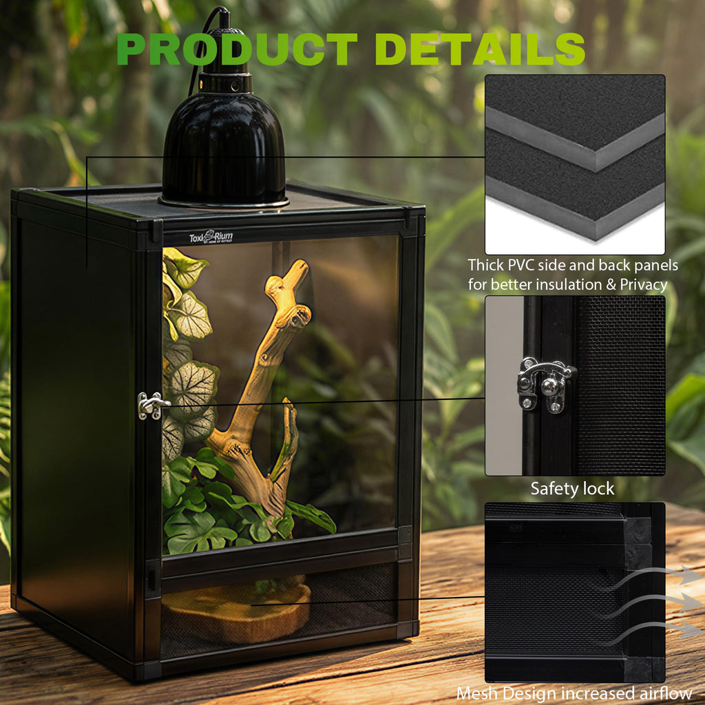 18"x18"x36" Aluminum Reptile Enclosure with Screen & Acrylic Doors M160
