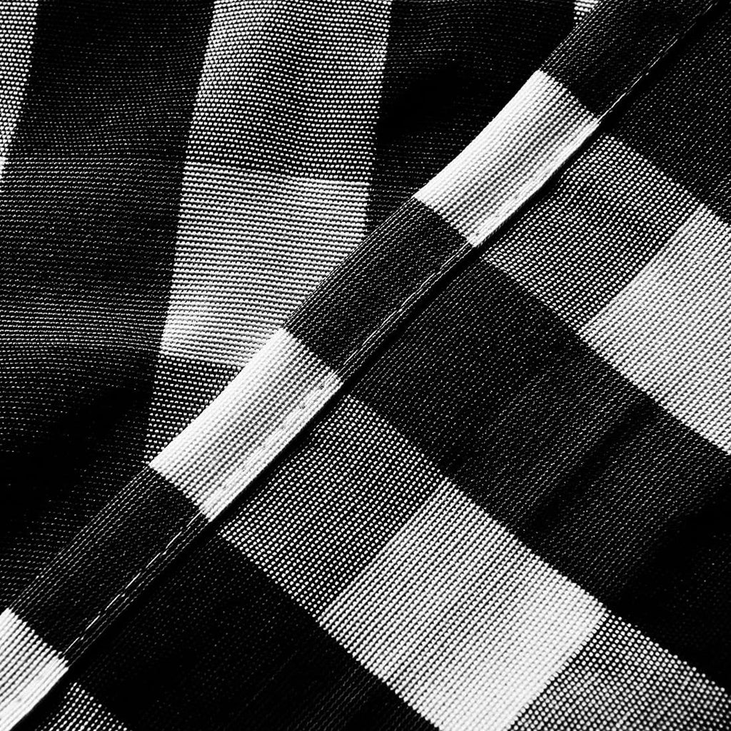 Black and White Buffalo Check Rod Pocket Curtain 25"x40" I2313