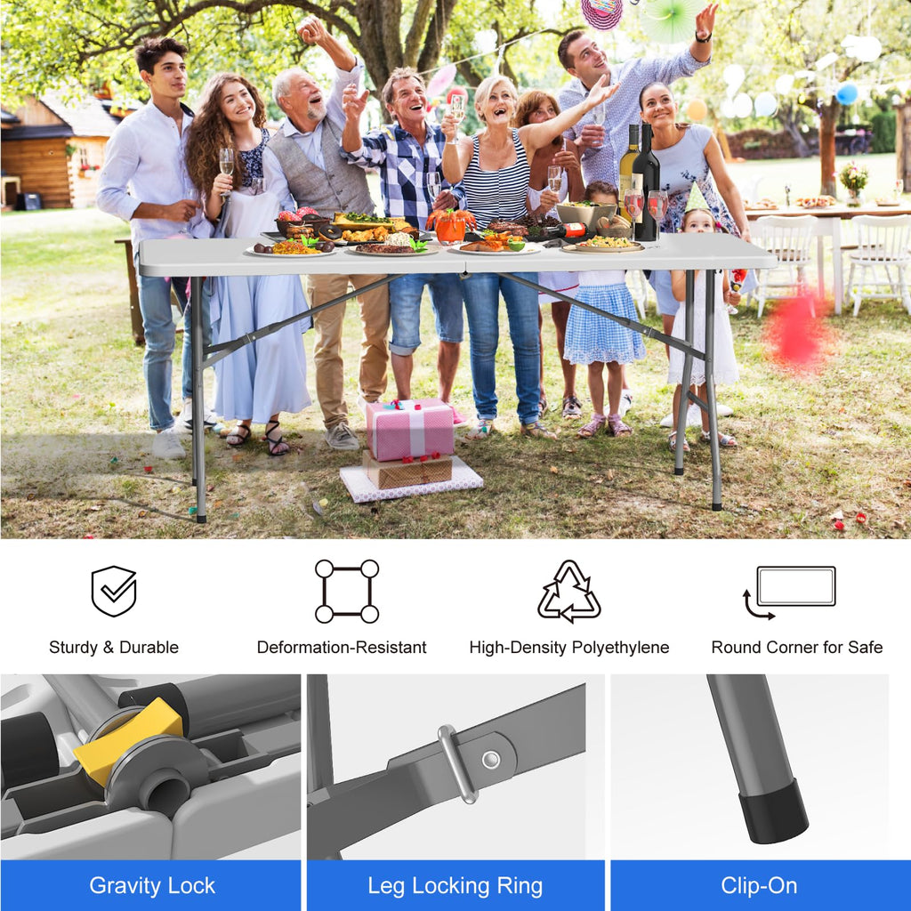 6FT White Folding Table I4265