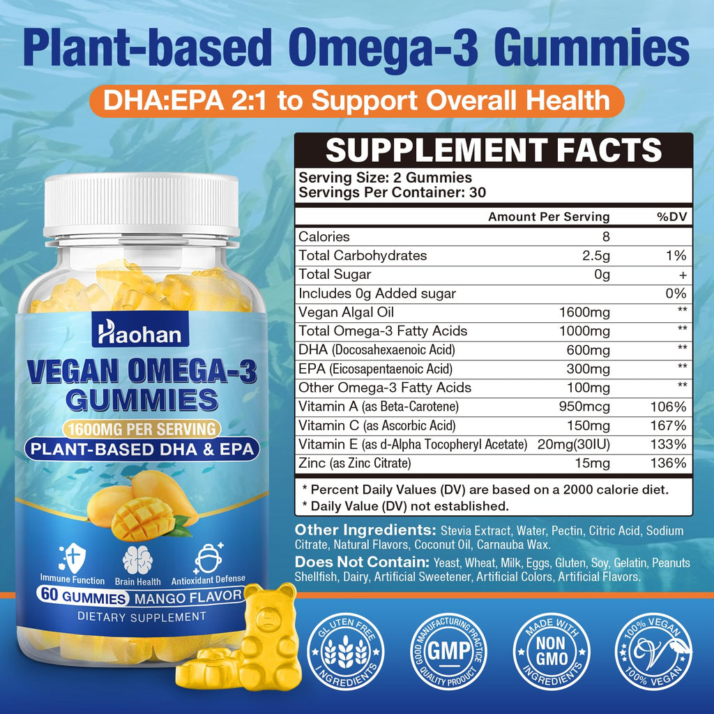 Sugar-Free Orange Flavor Omega-3 Gummies 120 Gummies X468089