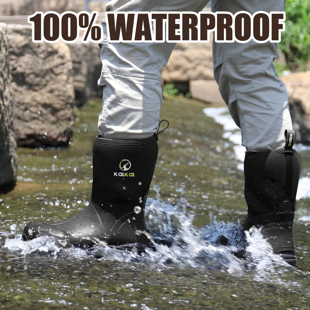 Waterproof Insulated Mid Calf Rubber Boots P82823