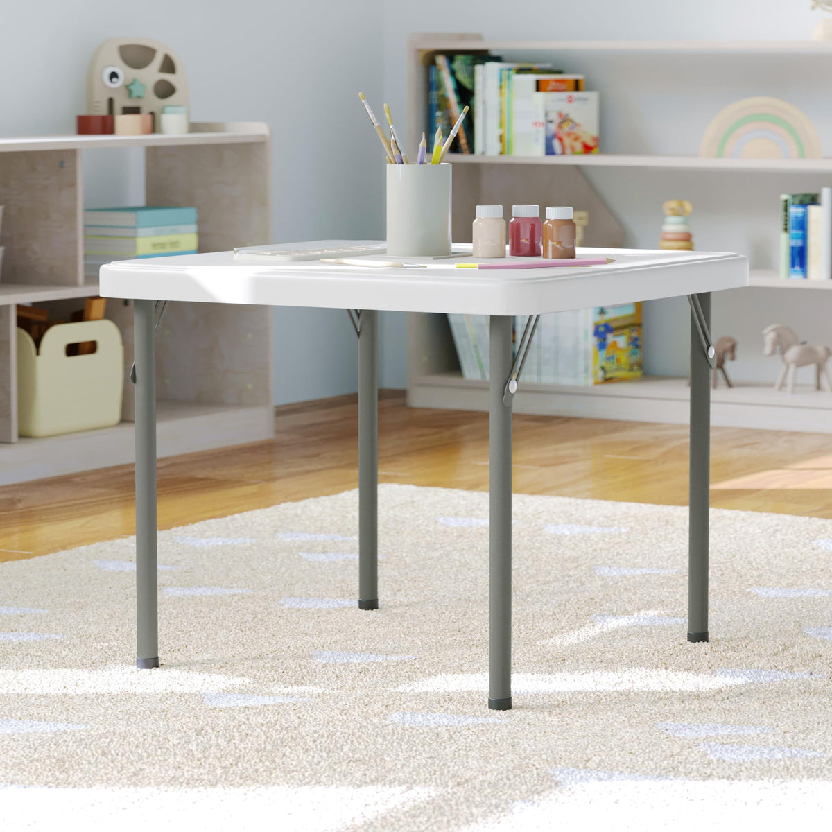 Kids 24x24 in Plastic Locking Folding Table W2271