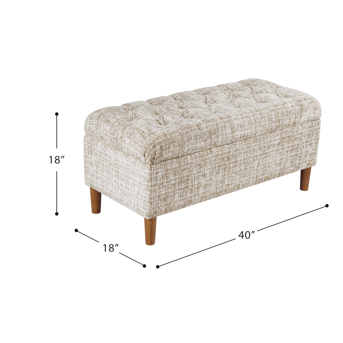 40" Button Tufted Storage Bench X271