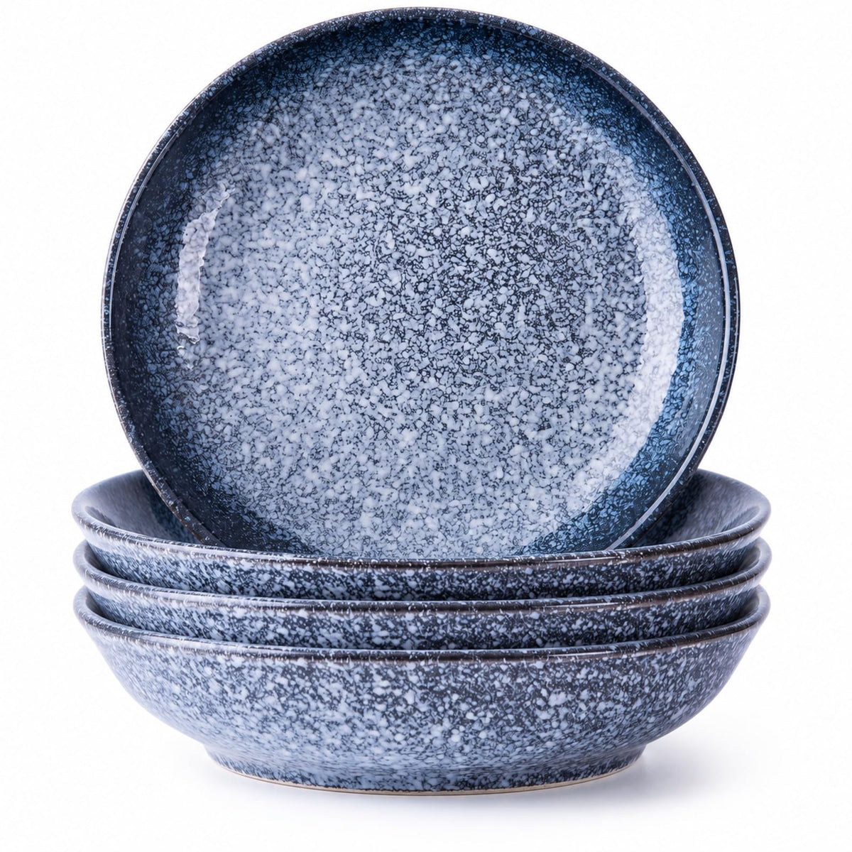 8-Inch Ceramic Pasta Bowls, Set of 4, Blue Glaze Z207848