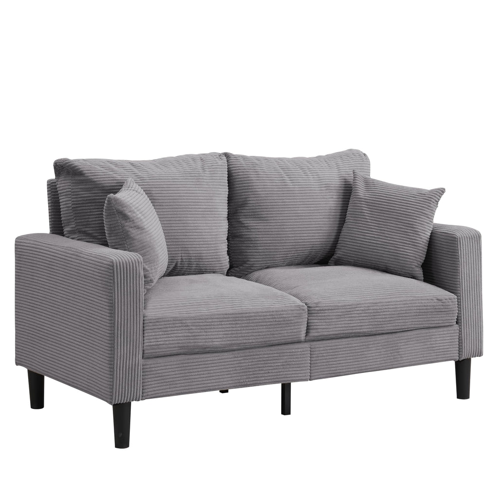 Small Space Saving Light Gray 2-Seat Upholstered Sofa A45023