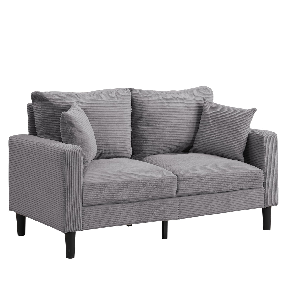 Small Space Saving Light Gray 2-Seat Upholstered Sofa A45023