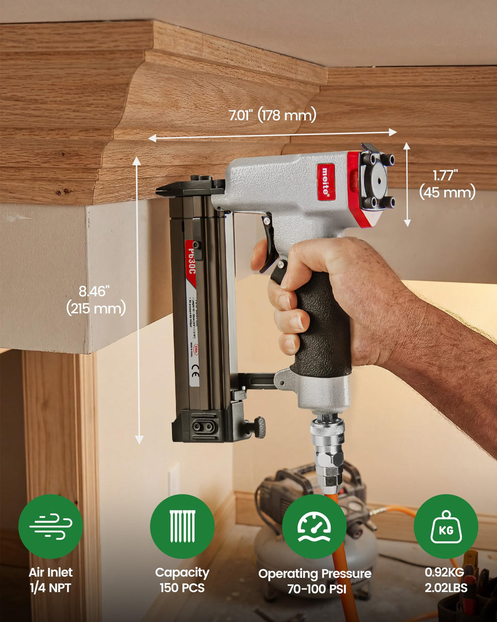 23 Gauge Pneumatic Pin Nailer P800