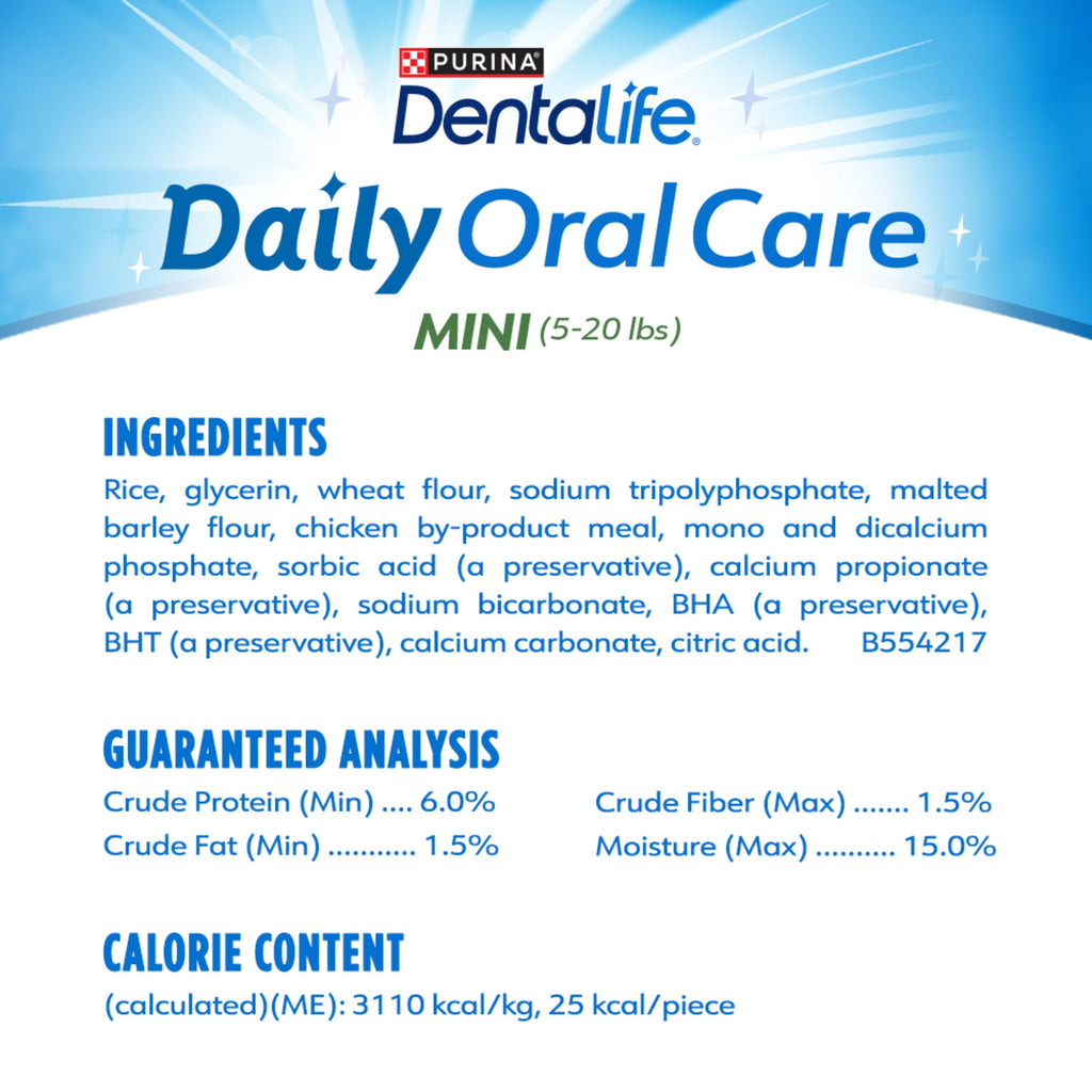 Daily Oral Care Dog Treats for Small Dogs, 58 ct H76141