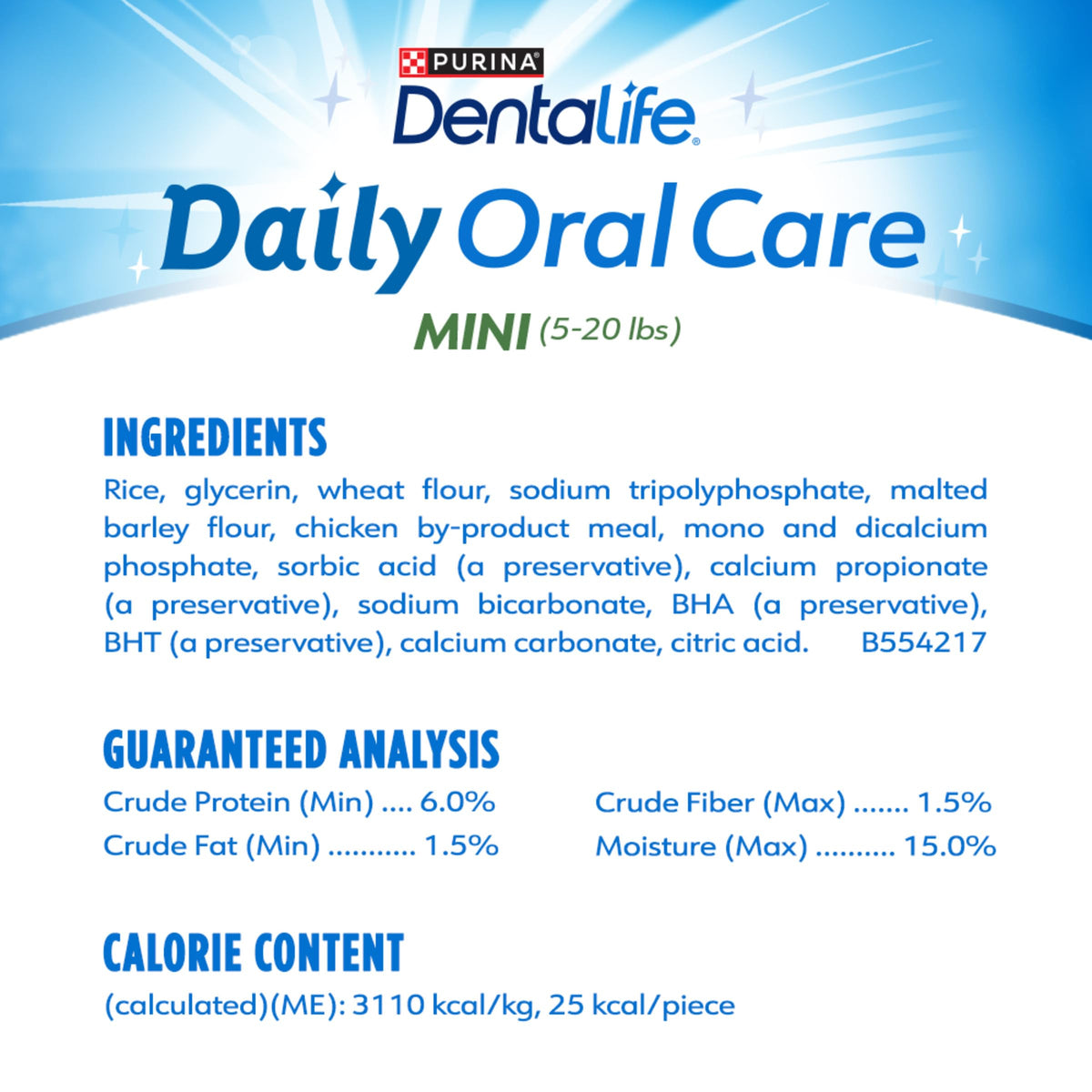 Daily Oral Care Dog Treats for Small Dogs, 58 ct H76141