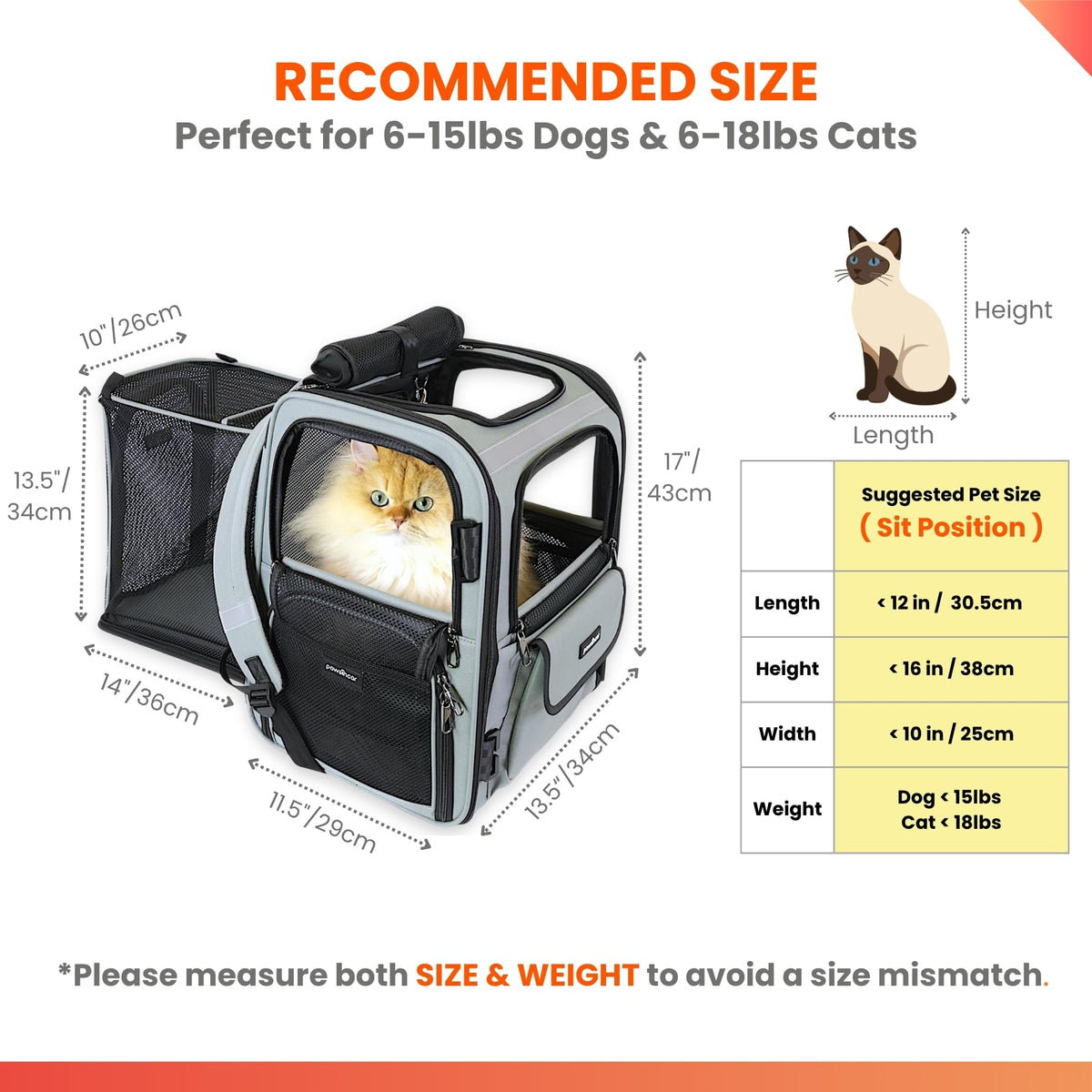 Expandable Cat Backpack Carrier E8905
