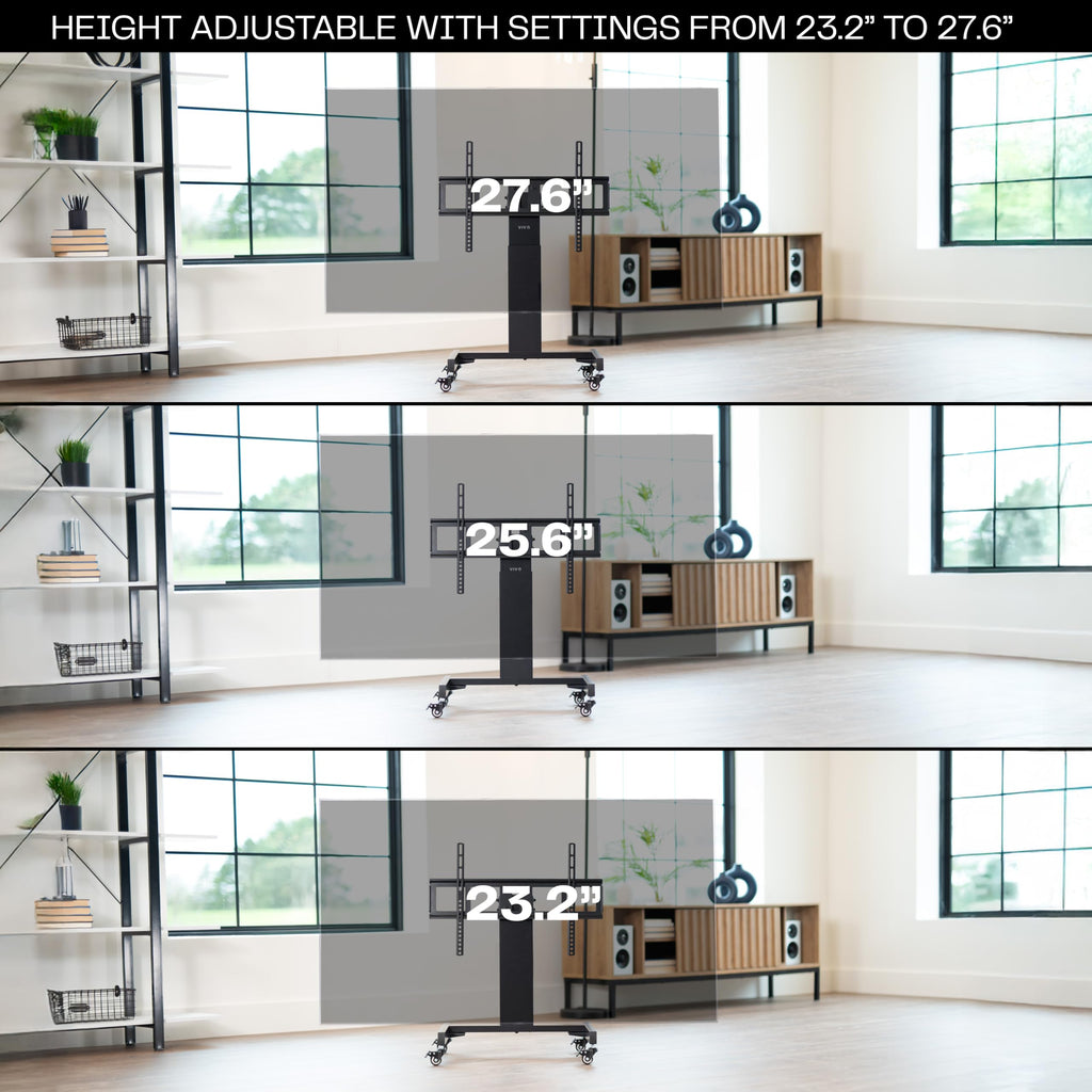 Low Height TV Cart for 32 to 75 inch Screens, Black Q87759