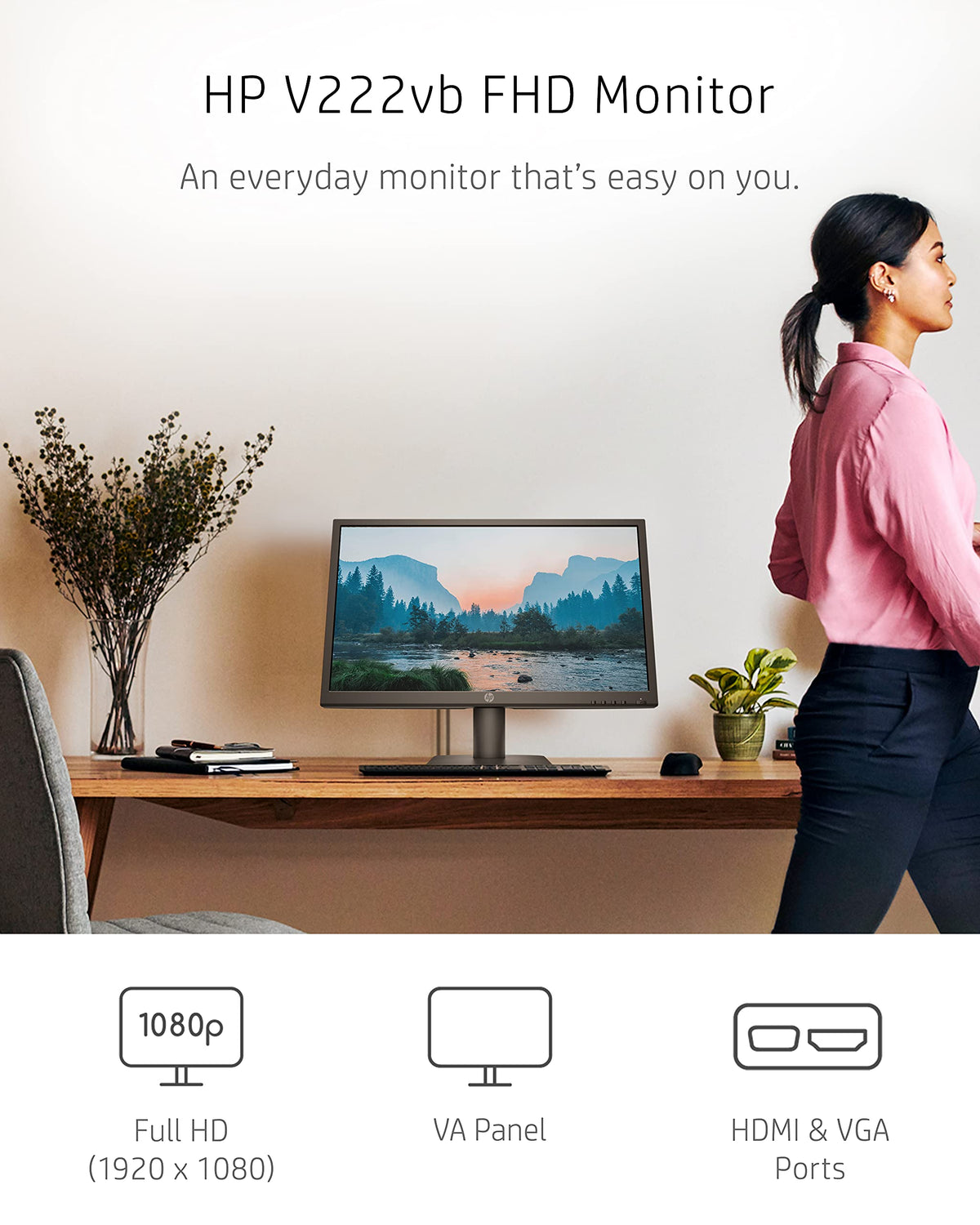 21.5-inch FHD 75Hz VA Monitor with HDMI & VGA Ports N3399