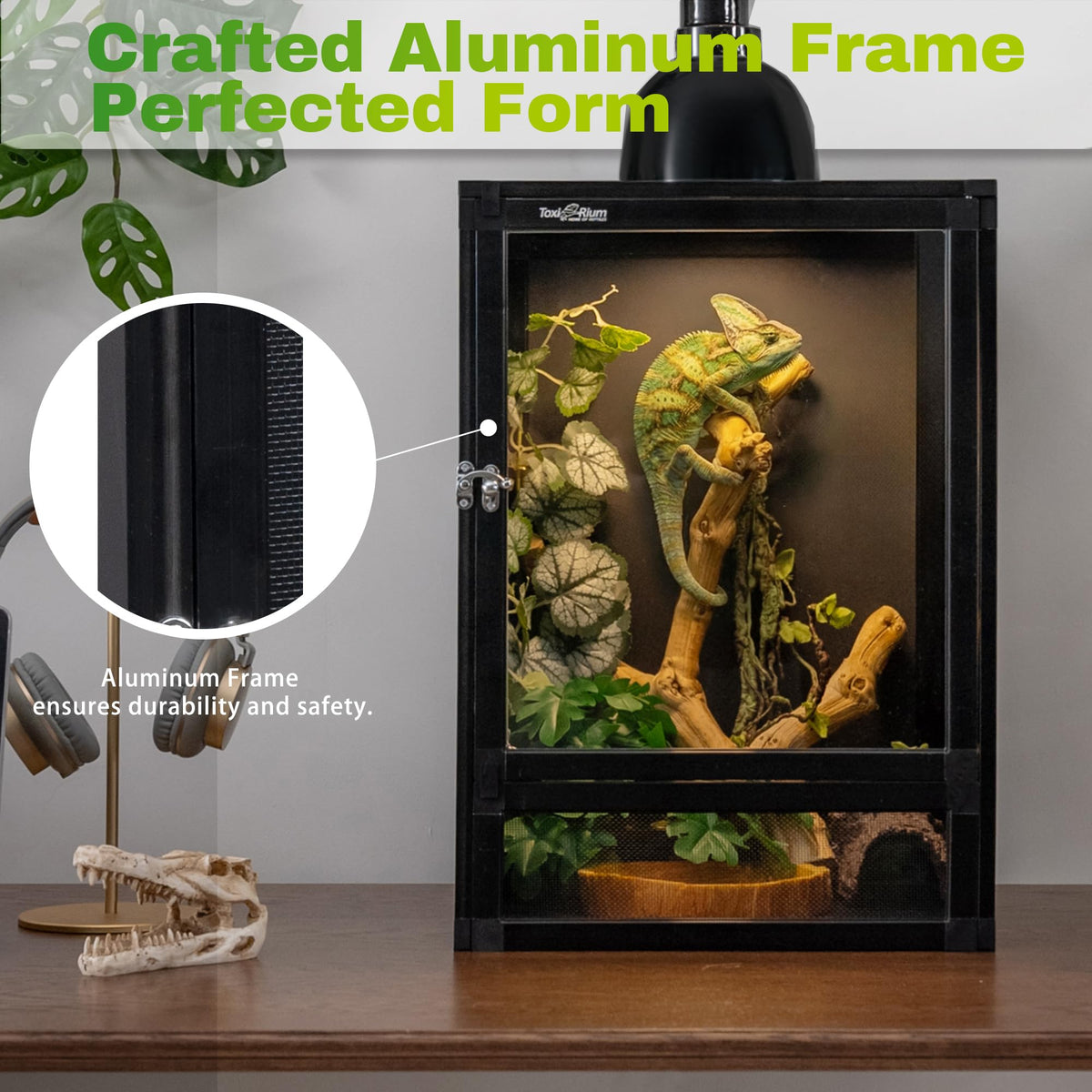 18"x18"x36" Aluminum Reptile Enclosure with Screen & Acrylic Doors M160