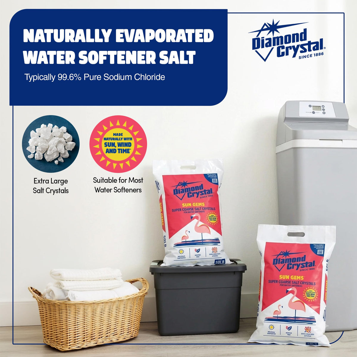 Coarse Salt Crystals, 40 Pounds Q340838