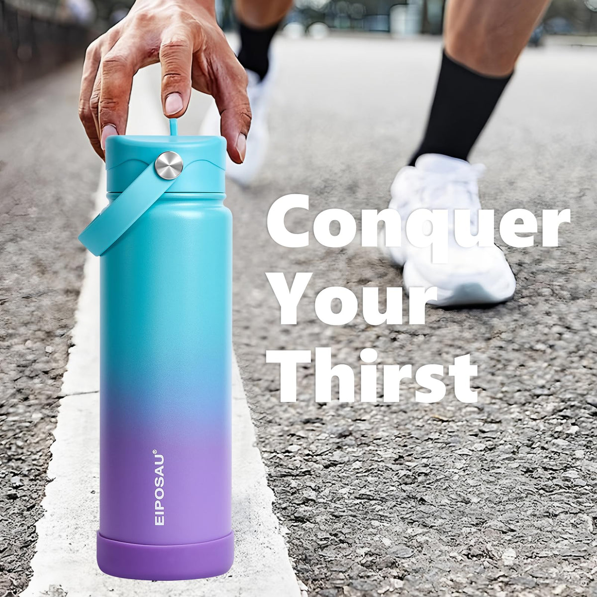 Insulated Water Bottle with Lid & Boot & Stickers, 24 oz P1976