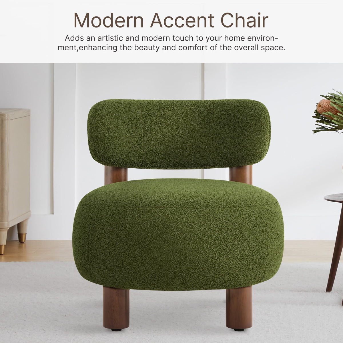Green Boucle Accent Chair Set of 2 E3236