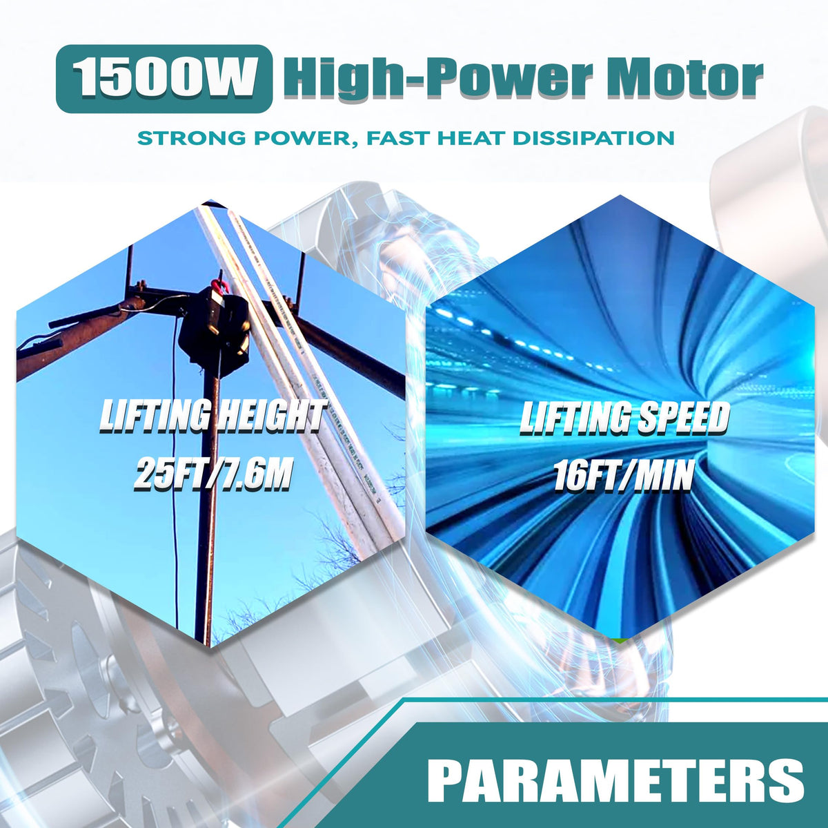 1500W 1500 lbs Electric Hoist Winch Y8006