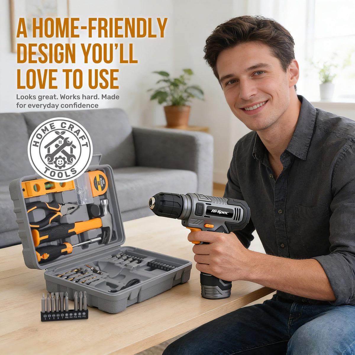 8V Cordless Drill Set & Household Tool Kit Z68306
