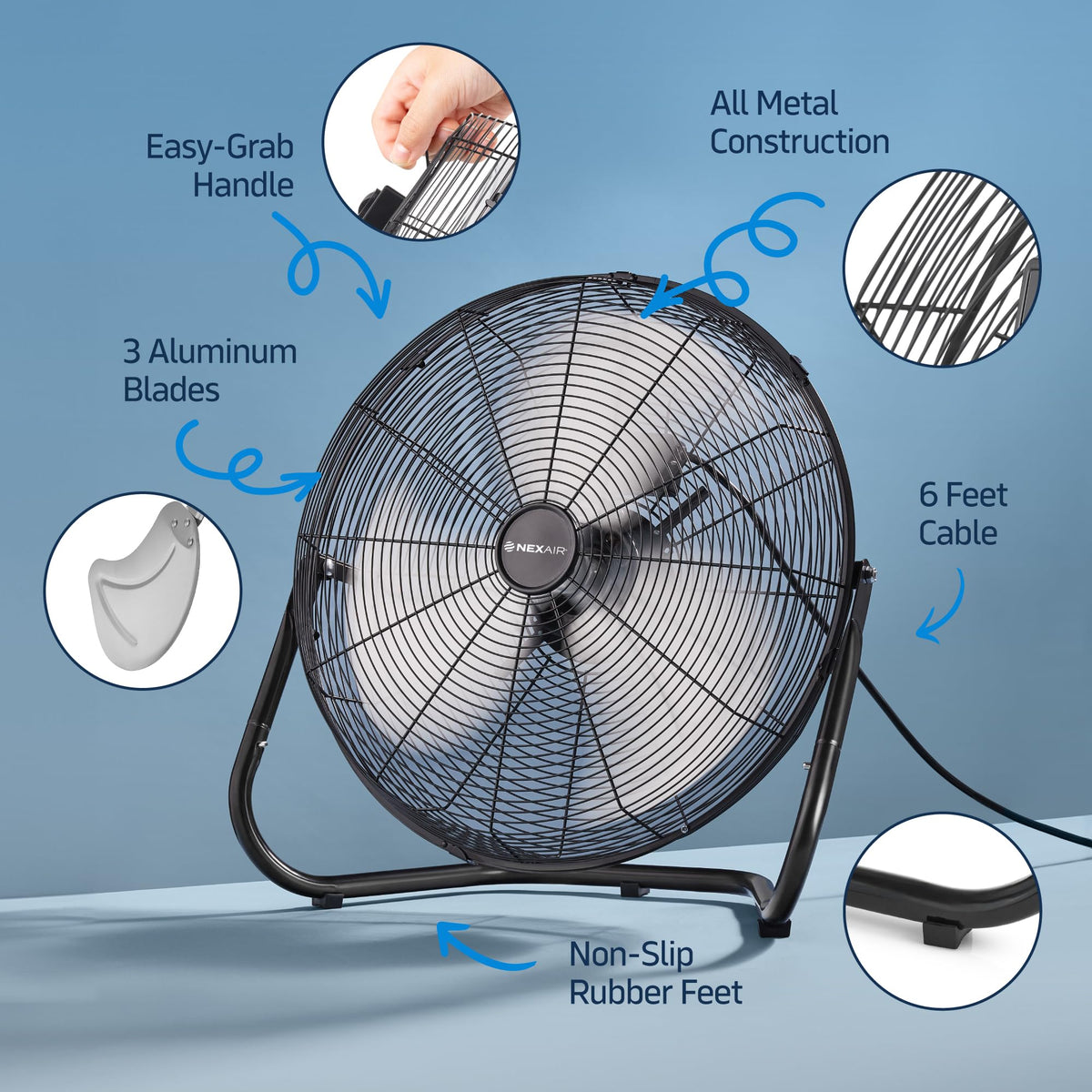 20-Inch 3-Speed High-Velocity Metal Floor Fan W31049