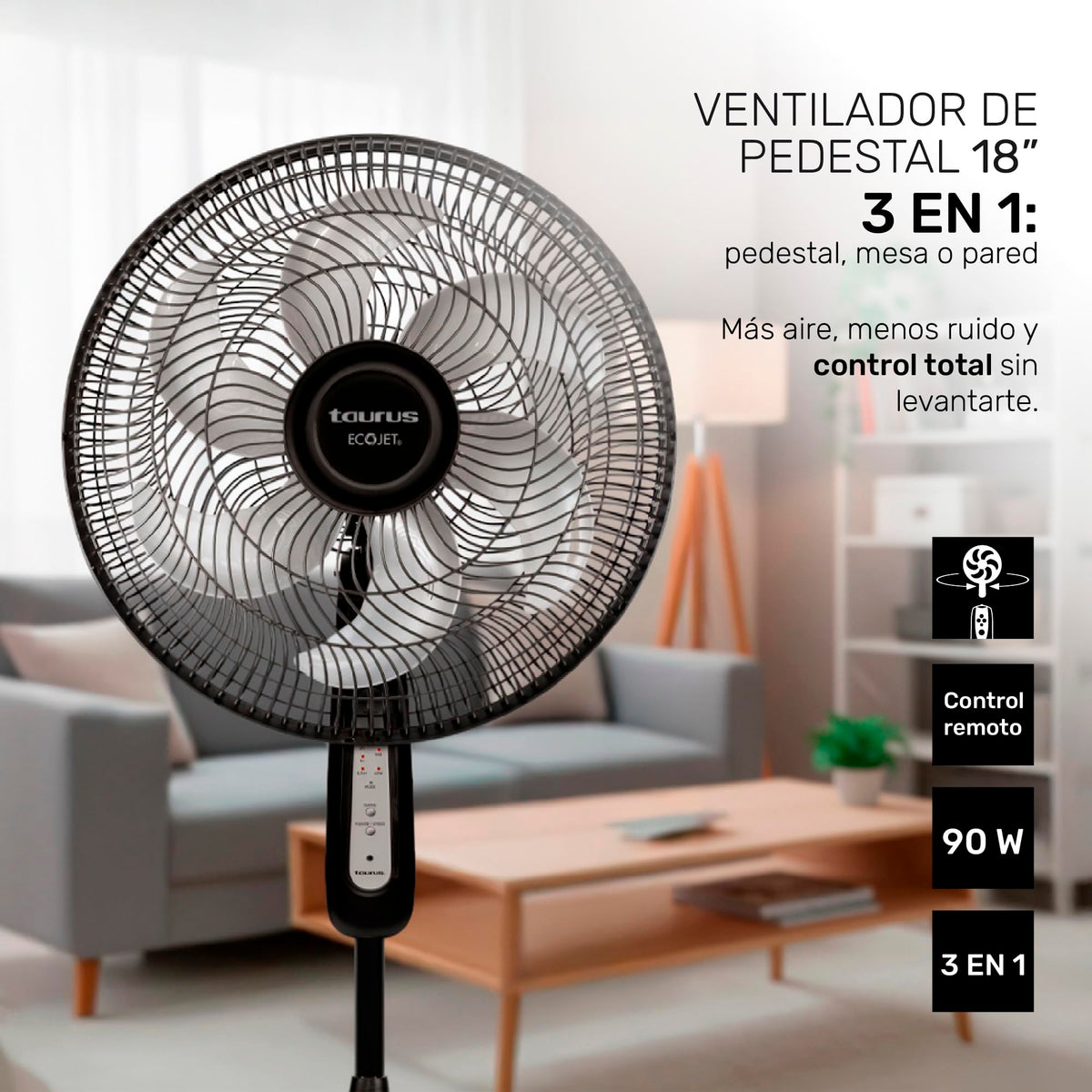 16" Oscillating Pedestal Fan with Remote E999
