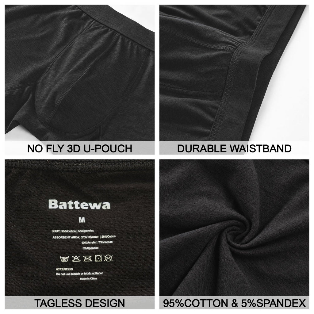 Mens Washable Incontinence Underwear 50ml Absorbent 4XL K6624